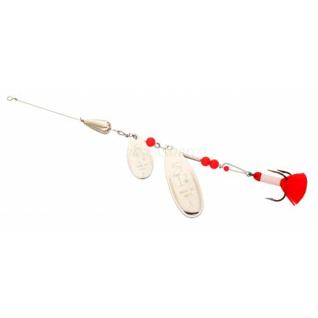 cucchiaino heron mantide con cavetto e fiocco rosso paletta argento