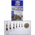 12 girelle con cuscinetto a sfera e moschettone interlock