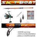 kit bolentino basso fondale canna skyboat 3m + mulinello sword 5000 + filo + ago + 2 piombi + 4 montature