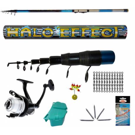 kit canna teleregolabile 4m mulinello gibernetta accessori