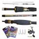 kit light game canna proactive 2.30m 1/7g + mulinello + esche artificiali + testine piombate