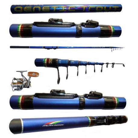 kit trota lago canna genetic 12/16g + mulinello jf