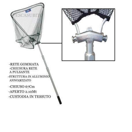 Guadino Trabucco Rete Gommata – Maglia 10mm – Lunghezza 2 Metri – 3 Sezioni - Foto 2