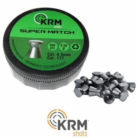 500 pallini carabina 4,5mm /.177 cal. 0.50g super match