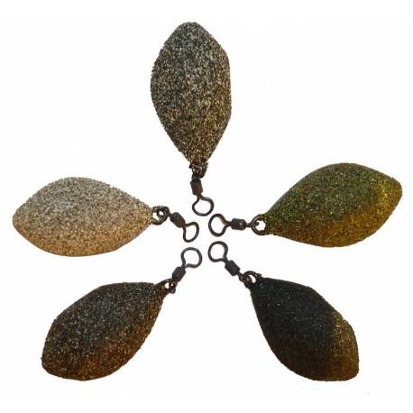 5 Piombi Tre Faces Sabbiati e con Girella Carpfishing