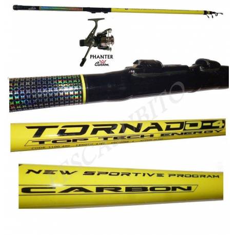 Kit Economico Canna da Pesca 4 Metri + Mulinello 1000 - Tornado + Phanter