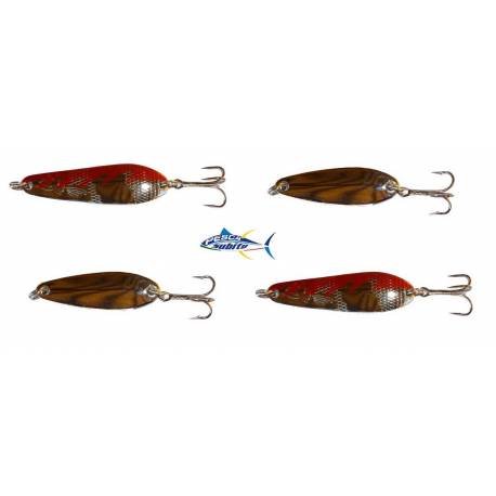 Kit 4 ondulanti spoon 7g pesca trota lago spinning trout game