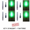 Kit 4 Starlight con led elettronici per galleggiante da pesca