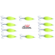 Kit 10 Spoon 5g Ondulanti Pesca Trota Trout Area Game - Carson Giallo Fluo