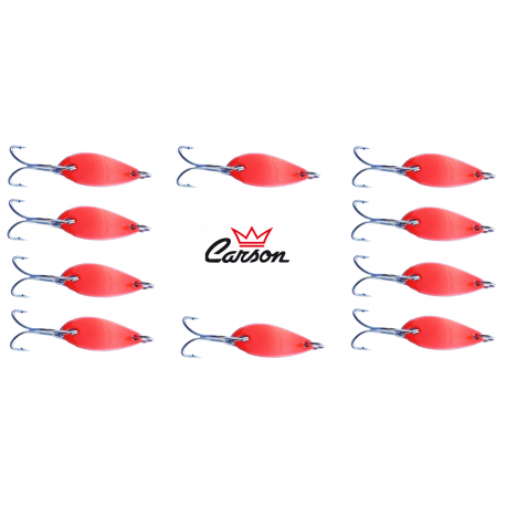 Kit 10 Spoon 5g Ondulanti Pesca Trota Trout Area Game - Carson Arancio Fluo