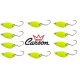 Kit 10 Spoon 2g Ondulanti Pesca Trota Trout Area Game - Carson Giallo Fluo