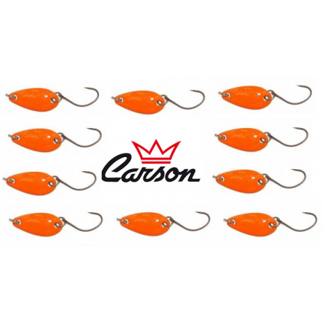 Kit 10 Spoon 2g Ondulanti Pesca Trota Trout Area Game - Carson Arancio Fluo