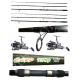 Kit 2 Canne Carpfishing 3 sezioni + Mulinelli / Globe Fishing Carp King Niged