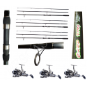 Kit 3 Canne Carpfishing 3 sezioni + Mulinelli / Globe Fishing Carp King Niged