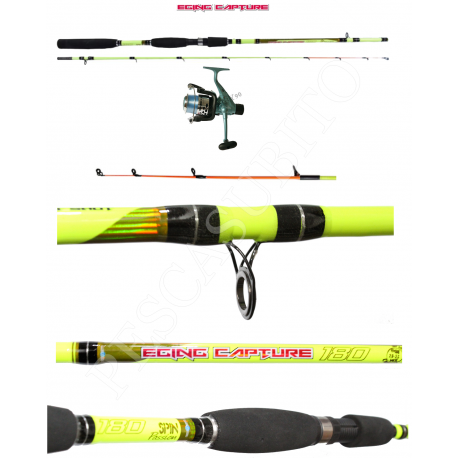 Kit Canna Pesca Seppia Calamaro + Mulinello - Globe Fishing Eging Capture Sword