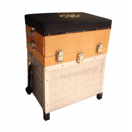 Panchetto Paniere da Pesca in Legno con Cassetti - Leader Line