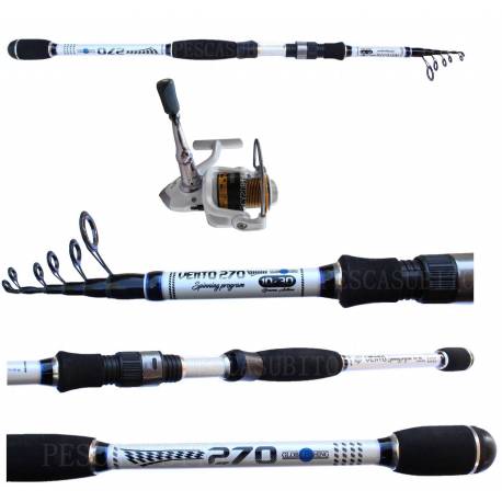 Kit Canna Spinning Telescopica Vento 2,70Mt + Mulinello Kaya
