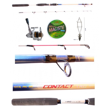 Kit Pesca al Totano Calamaro - Canna Contact 2.10Mt + Mulinello Kaya 6000