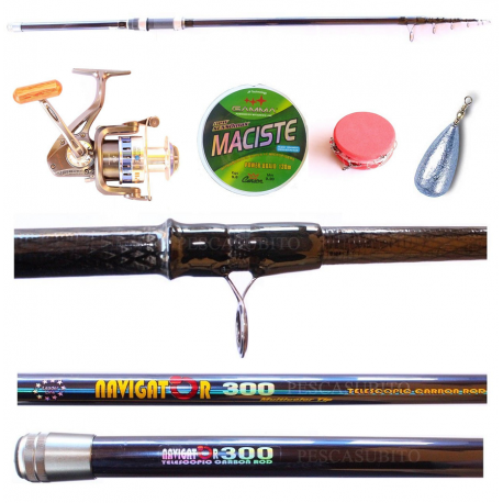 Kit Bolentino Canna Navigator 1.80Mt + Mulinello Mega 5000 + Accessori