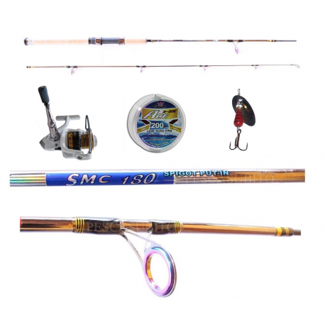 Kit Spinning Canna Smc 1.80Mt + Mulinello Kaya + Filo + Cucchiaino