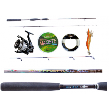 Kit Pesca alla Seppia Canna Harmony 1.80Mt + Mulinello Razor + Accessori