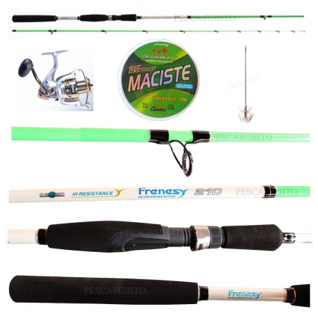Kit Pesca Calamari Canna Frenesy 2.10Mt + Mulinello Hesperus 4000 + Accessori