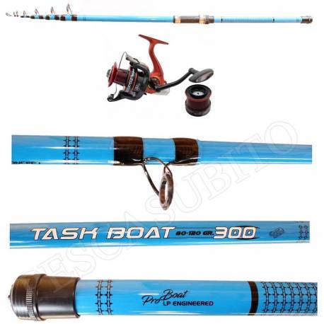 Kit Canna Pesca Bolentino + Mulinello - Globe Fishing Task Boat 3.00Mt Anevay 6000