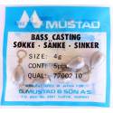 5 Piombi Pesca Drop Shot 4Gr - Mustad