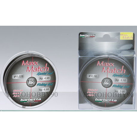 Monofilo da Pesca Inglese - Barbetta Maxx Match 150Mt