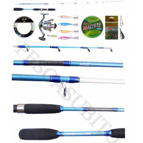 Kit Pesca Tataki Canna Slow Jigging e Calamaro - Deep Ocean