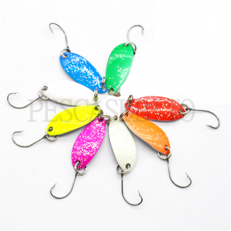 Kit 8 Spoon 3.5Gr Pesca Spinning Trota Trout Area Game