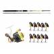 Kit Pesca a Spinning Canna Mulinello Cucchiaini