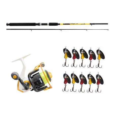 Kit Pesca a Spinning Canna Mulinello Cucchiaini