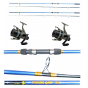 Kit 2 Canne Carpfishing + Mulinelli / Globe Fishing Podium Carson Flash Runner