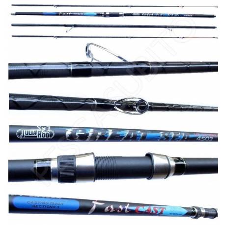 Canna da Pesca Surfcasting Ripartita - Julia Rod Great Surf 4,50Mt 250Gr