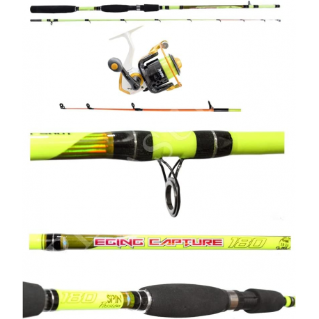 Kit Canna Pesca Seppia Calamaro + Mulinello + Filo - Eging