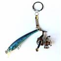 Mulinello da Pesca in Miniatura e Minnow - Porta Chiavi