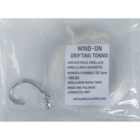 Wind-on 100Lbs con Amo Circle 8/0 Girellato