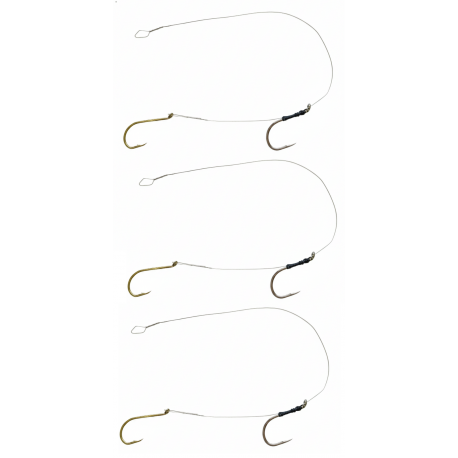 Set 3Pz Cavetti Acciaio con Amo Regolabile Innesco Sarda Trancio Pesce