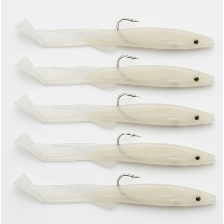 Anguilline Traina con Ami - 5,5Cm Bianco Fluo